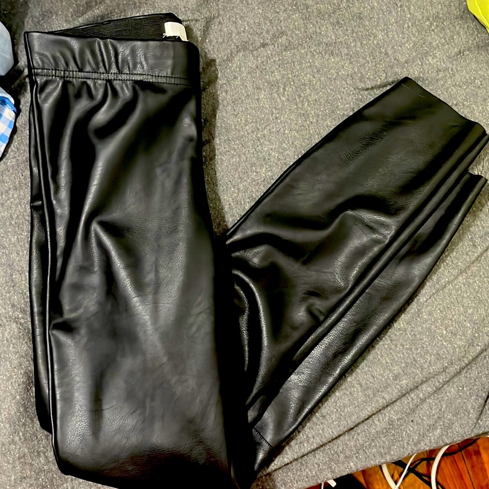 Faux leather h&m pants